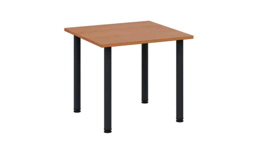 CRTR 80 jídelní stůl, kovová podnož černá, deska 25 mm, 800x800 mm, olše jantar